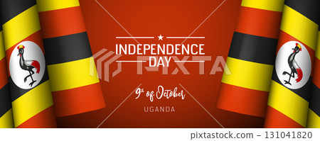 Uganda independence day vector banner, greeting card. Uganda independence day vector banner, greeting card. 131041820