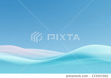 Soft blue abstract wave background with gentle flowing curves and serene gradient tones creating calm and airy atmosphere for design and presentation 131041982