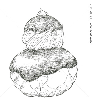 Hand-drawn illustration of a religieuse Hand-drawn illustration of a religieuse 131042814