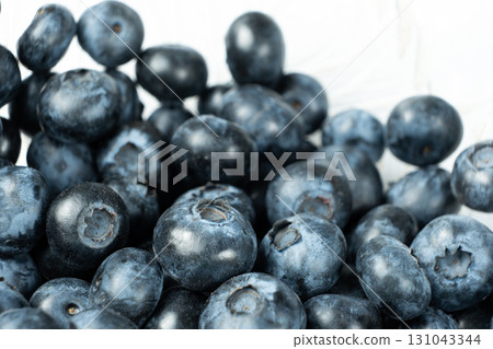 Fresh blueberries on a white background macro isolate 131043344