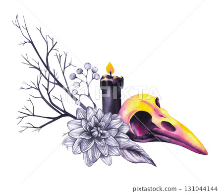 Halloween hand-drawn watercolor illustration 131044144