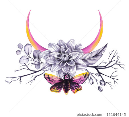 Halloween hand-drawn watercolor illustration Halloween hand-drawn watercolor illustration 131044145