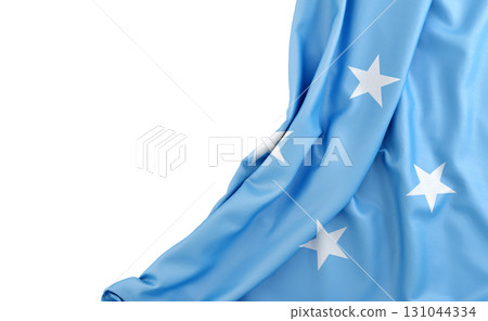 Flag of Micronesia with empty space on the left. Isolated. 3D Rendering 131044334