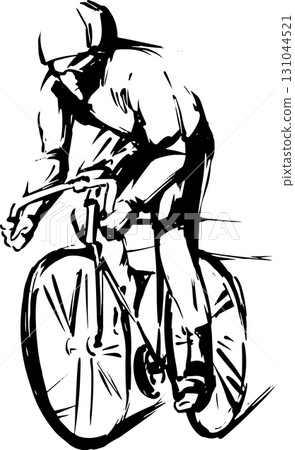 Ink painting illustration of a bicycle racer Ink painting illustration of a bicycle racer 131044521
