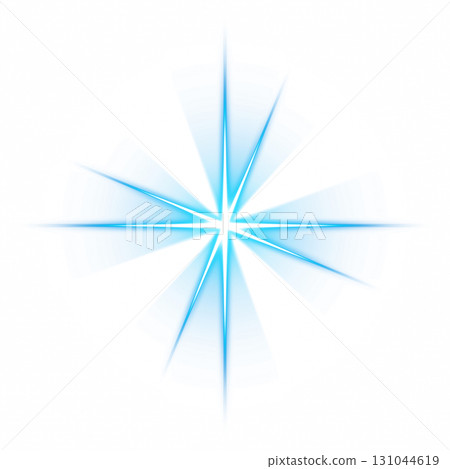 Blue star glow shape on transparent background 131044619