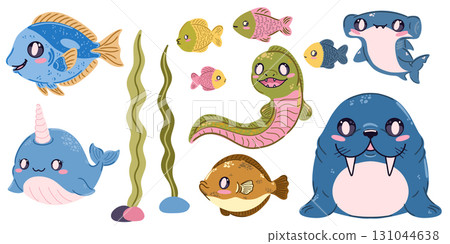 set of funny cartoon animals set of funny cartoon animals 131044638