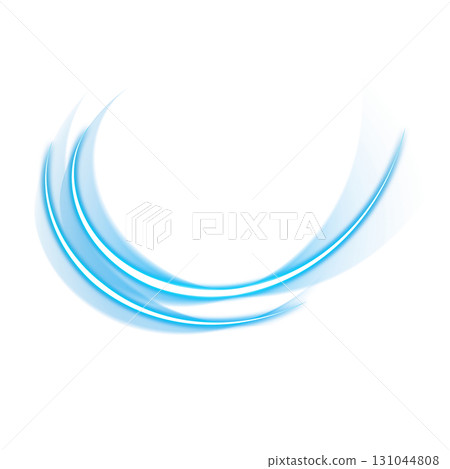 Blue luminous curve shape on transparent background Blue luminous curve shape on transparent background 131044808