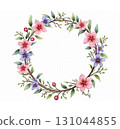 Colorful semi-circular floral arrangement with daisies, roses and wildflowers on light background. Ideal for wedding invitations, spring campaigns, joyful home decor. Bursting with life and happiness 131044855