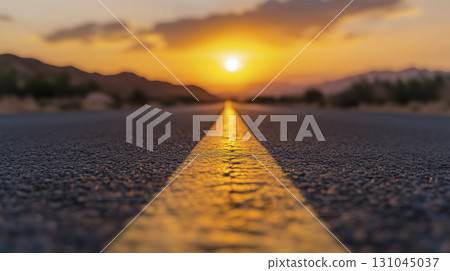 Infinite open road stretching toward 131045037