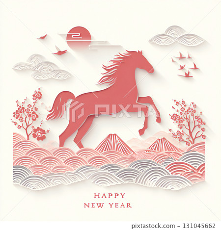 New Year's card material: Horse 131045662