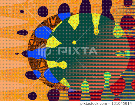 Abstract vibrant design A bold, colorful abstract composition featuring an eye-catching design with geometric shapes, dots, lines in vibrant colors Abstract vibrant design A bold, colorful abstract composition featuring an eye-catching design with geometric shapes, dots, lines in vibrant colors 131045914