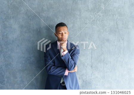 Thinking black businessman 131046025