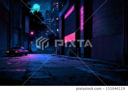 夜間後巷風景:AI 生成的素材 夜間後巷風景:AI 生成的素材 131046119