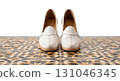 Blank mojaris worn mockup, isolated close-up 131046345