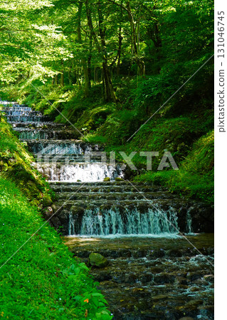Ushiba River French style staircase work 131046745