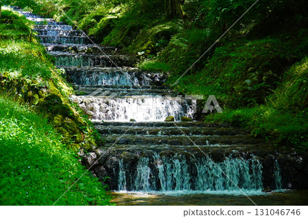 Ushiba River French style staircase work 131046746