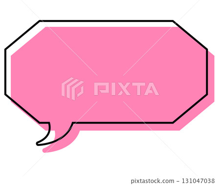 A simple, misaligned speech bubble in a long, octagonal shape A simple, misaligned speech bubble in a long, octagonal shape 131047038