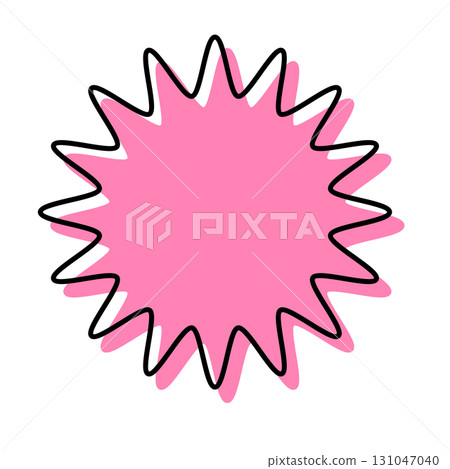 A simple speech bubble with misaligned lines and rounded, jagged shapes A simple speech bubble with misaligned lines and rounded, jagged shapes 131047040