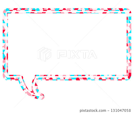 Stained glass style speech bubble, triangle pattern, square Stained glass style speech bubble, triangle pattern, square 131047058