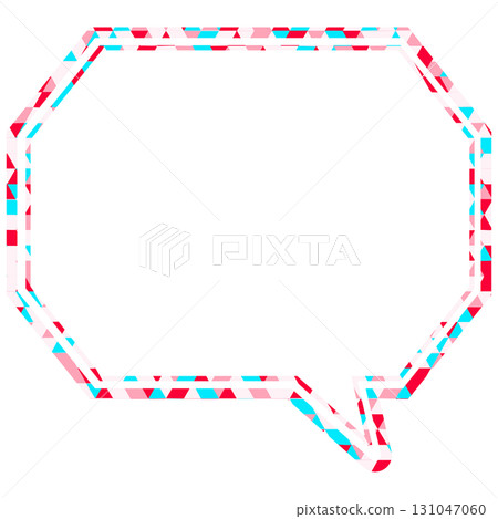 Stained glass style speech bubble, triangular pattern, octagonal shape with corners Stained glass style speech bubble, triangular pattern, octagonal shape with corners 131047060