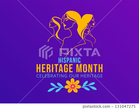 hispanic heritage month abstract line art with faces and heart 131047275