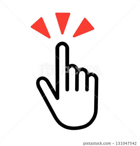 Pointing icon symbol sign touch one point hand illustration Pointing icon symbol sign touch one point hand illustration 131047542