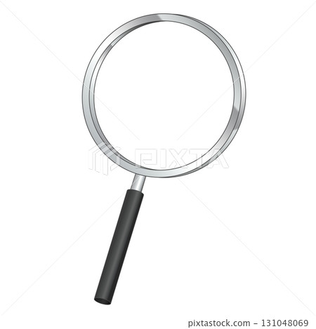 透明背景上有黑色手柄的放大鏡 131048069