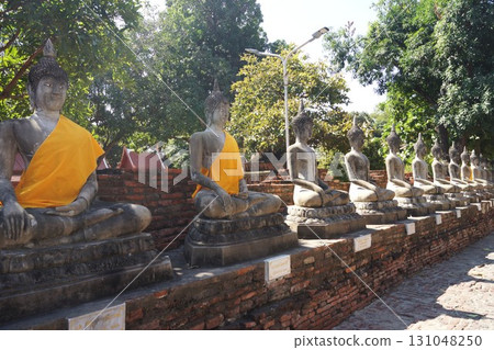 Buddha statue at Wat Yai Chai Mongkhon in Ayutthaya, Thailand Buddha statue at Wat Yai Chai Mongkhon in Ayutthaya, Thailand 131048250