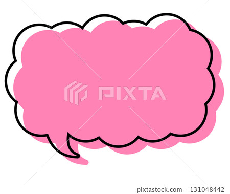 一個簡單的對話框,線條錯位,呈現細長的雲朵形狀。 一個簡單的對話框,線條錯位,呈現細長的雲朵形狀。 131048442