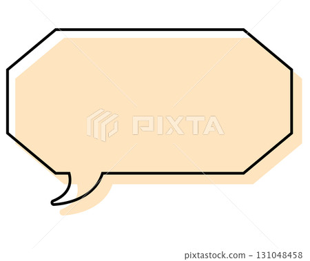 一個簡單的、錯位的長八邊形對話框 131048458