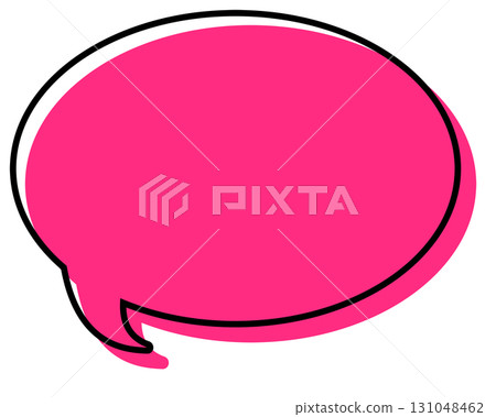 Simple speech bubble with misaligned lines - round Simple speech bubble with misaligned lines - round 131048462