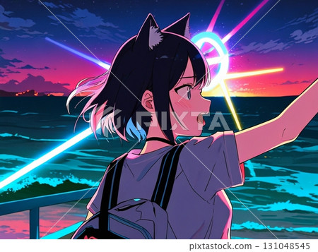 girl with cat ears 131048545