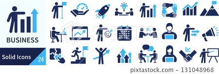 Vector business silhouette icon set 131048968