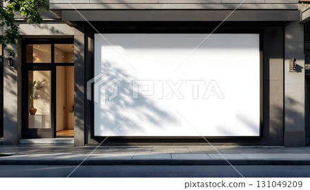 A vacant billboard attached to a building, perfect for future mockup advertising displays 131049209