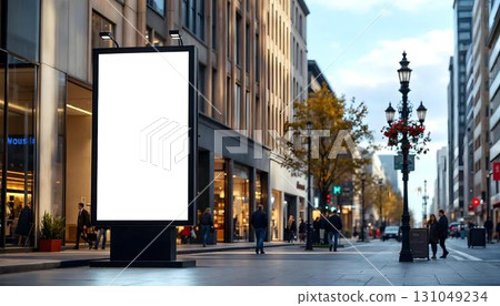 An empty billboard on a street, ready for mockup advertising, showcasing a blank canvas for creative promotions 131049234