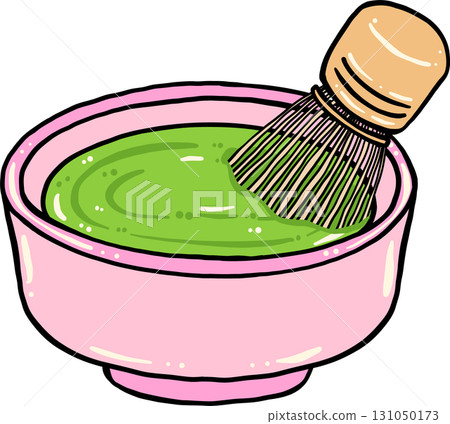 Matcha Tea with Whisk Illustration Hand Drawn Matcha Tea with Whisk Illustration Hand Drawn 131050173