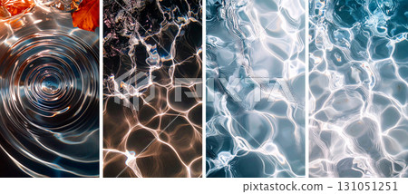 抽像水面背景材質、鳥瞰波紋紋理、光澤漸變 131051251