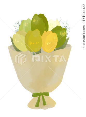 色彩繽紛的鬱金香花束的插圖 色彩繽紛的鬱金香花束的插圖 131052382
