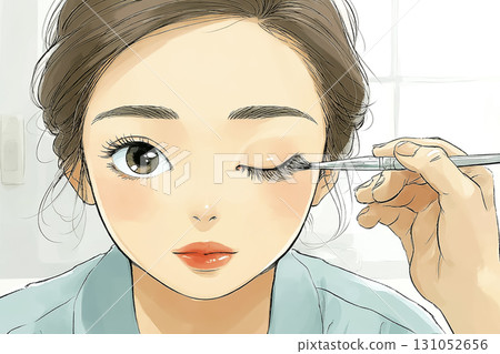 Miyu系列：接受睫毛嫁接療程的女性美容插圖 131052656