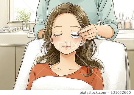 Miyu系列：接受睫毛嫁接療程的女性美容插圖 131052660