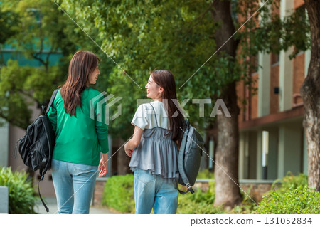 Female university student campus school life Female university student campus school life 131052834