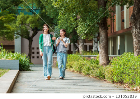 Female university student campus school life 131052839
