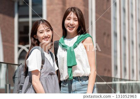 Female university student campus school life Female university student campus school life 131052963