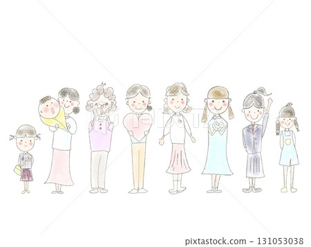 Families of various generations: People who watch over them with warmth Families of various generations: People who watch over them with warmth 131053038