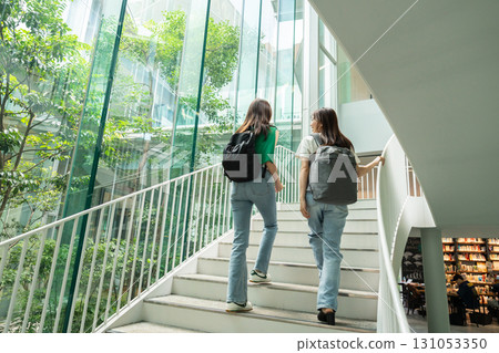 Female college student campus life university Female college student campus life university 131053350