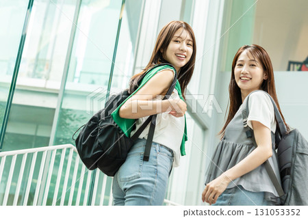 Female college student campus life university Female college student campus life university 131053352