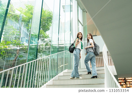 Female college student campus life university Female college student campus life university 131053354