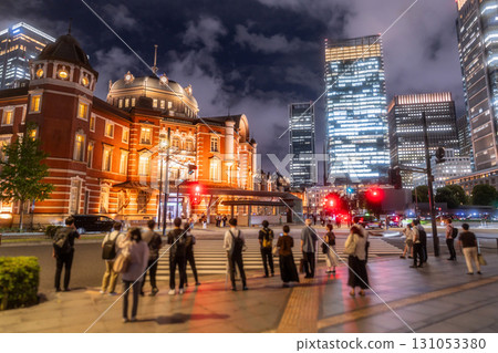 Tokyo: Night view of Tokyo Station and the Marunouchi business district Tokyo: Night view of Tokyo Station and the Marunouchi business district 131053380