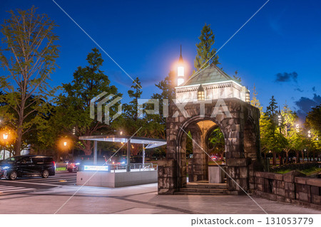 Tokyo: Twilight night view of the Imperial Palace Outer Gardens Tokyo: Twilight night view of the Imperial Palace Outer Gardens 131053779