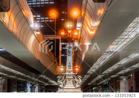 Tokyo: Night view of Nihonbashi Tokyo: Night view of Nihonbashi 131053925